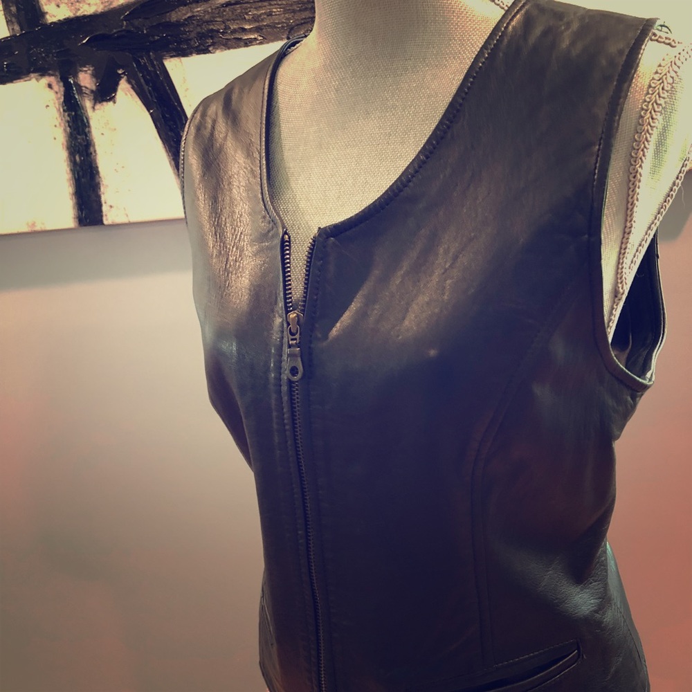 Ann Taylor leather vest